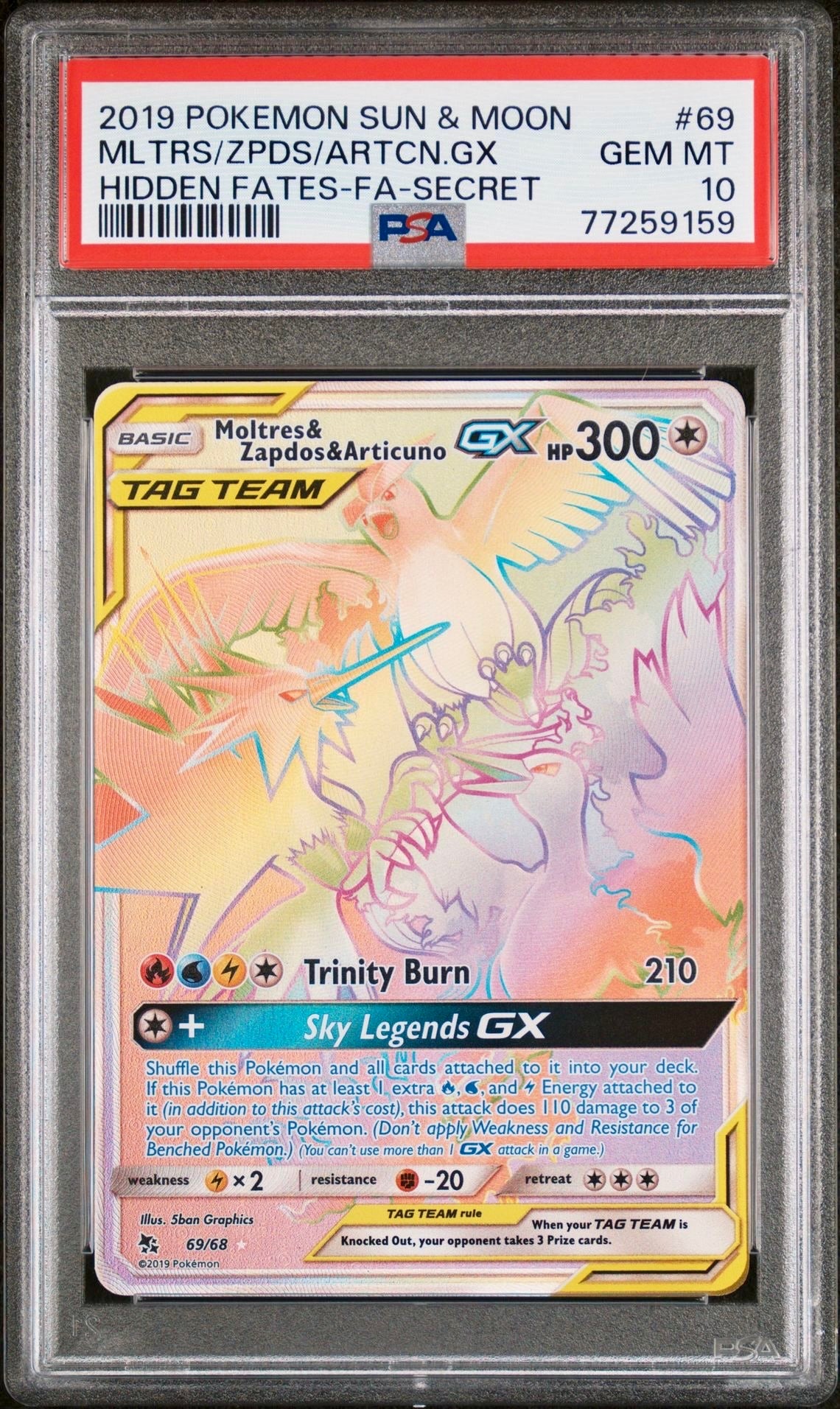 Pokemon Moltres & Zapdos & Articuno GX buy Secret PSA 10