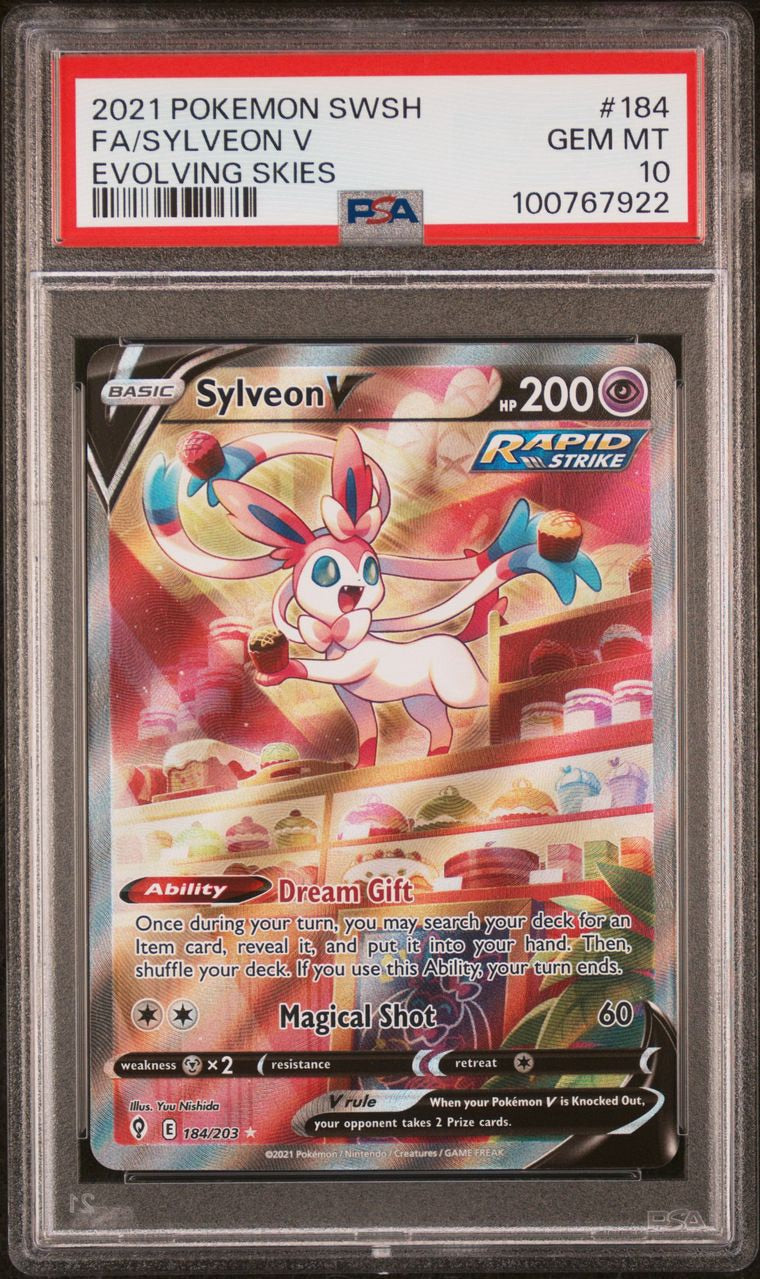 PSA 10 - Sylveon V 184/203 SWSH Evolving Skies - Pokemon