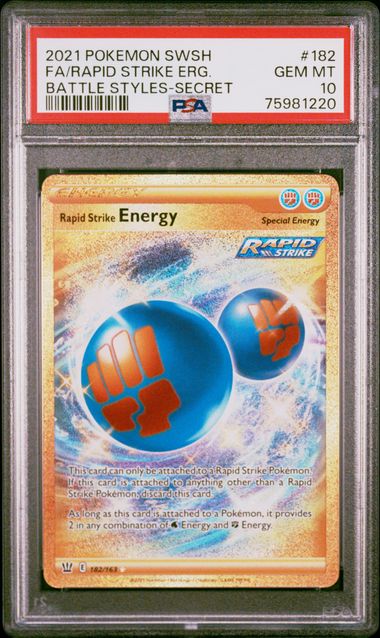 PSA 10 - Rapid Strike Energy 182/163 Battle Styles - Pokemon