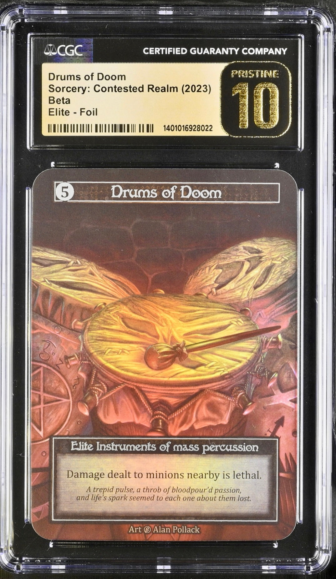 CGC 10 PRISTINE - Drums of Doom (Elite Foil) Beta - Sorcery