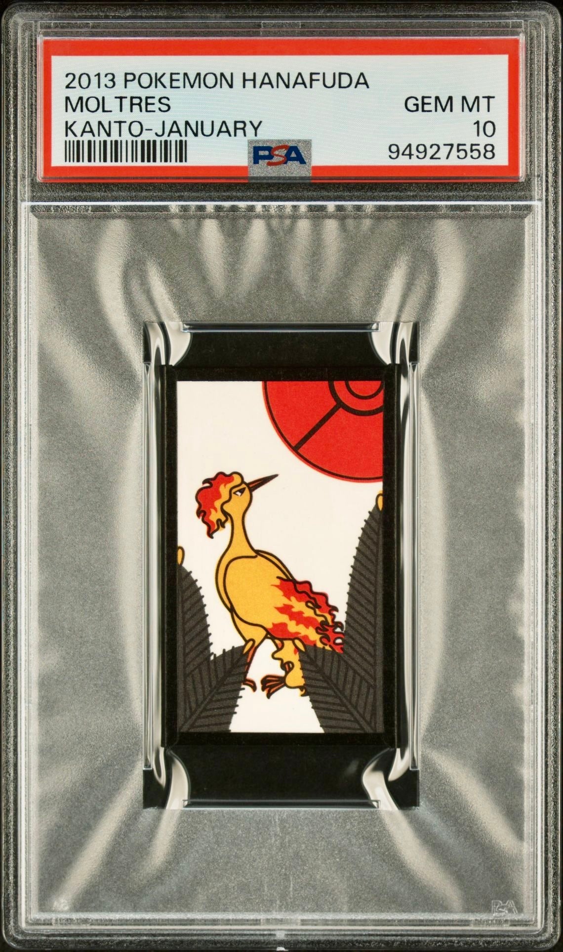 PSA 10 - Moltres 2013 Hanafuda Kanto January - Pokemon