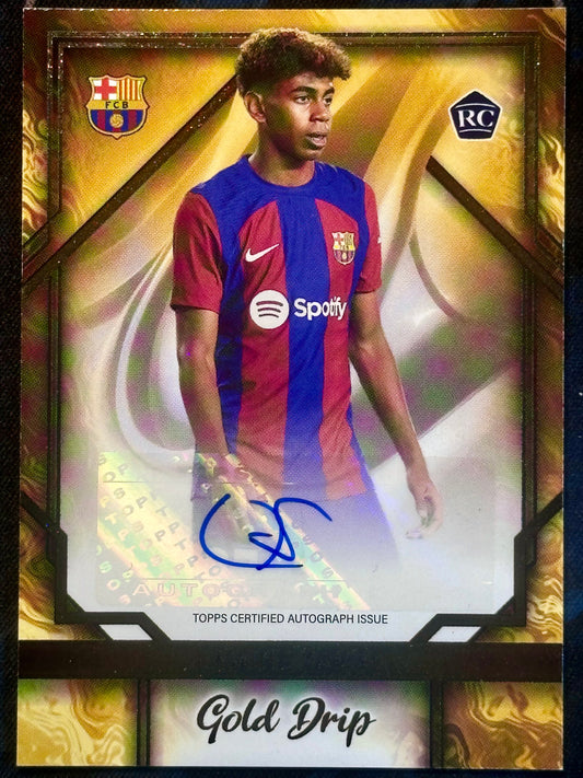 Lamine Yamal 2023-24 GDLY Topps Gold Drip Auto - Football [NM}