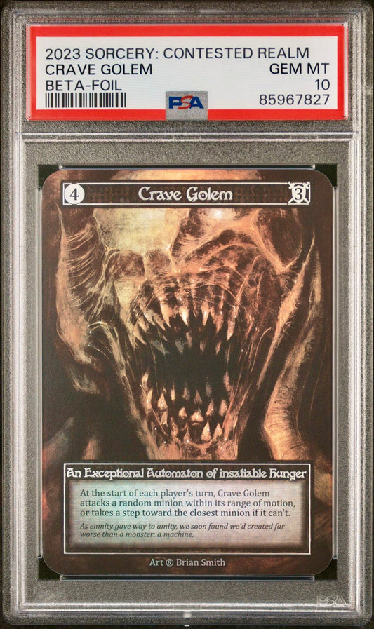 PSA 10 - Crave Golem (Exceptional Foil) Beta - Sorcery