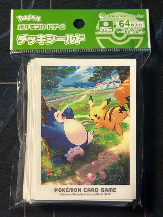 Pokemon Center Japan Pikachu Snorlax 64 Sleeves SEALED - Accessories