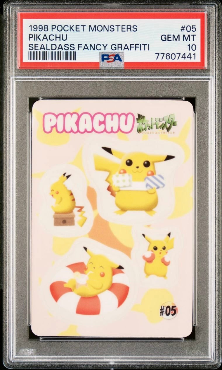 PSA 10 - Pikachu #05 Sealdass Fancy Graffiti 1998 Pocket Monsters - Pokemon