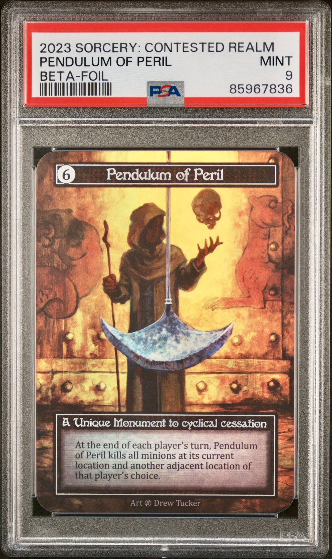 PSA 9 - Pendulum of Peril (Unique Foil) Beta - Sorcery