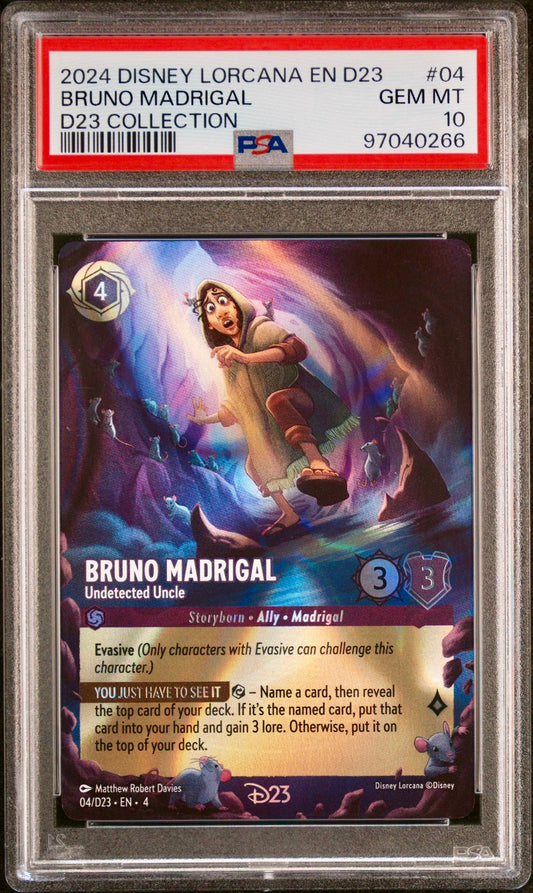 PSA 10 - Bruno Undetectable Uncle 04/D23 Collection Promo - Disney Lorcana