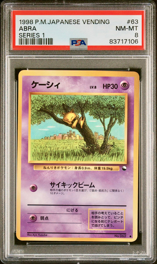 PSA 8 - Abra #63 Japanese Vending Series 1 - Pokemon