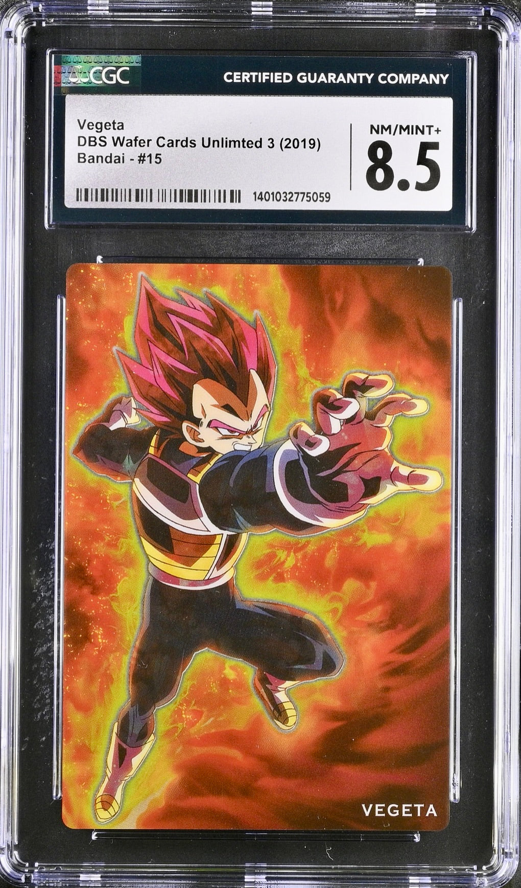 CGC 8.5 - Vegeta #15 Bandai Wafer Cards Unlimited 3 - DBS