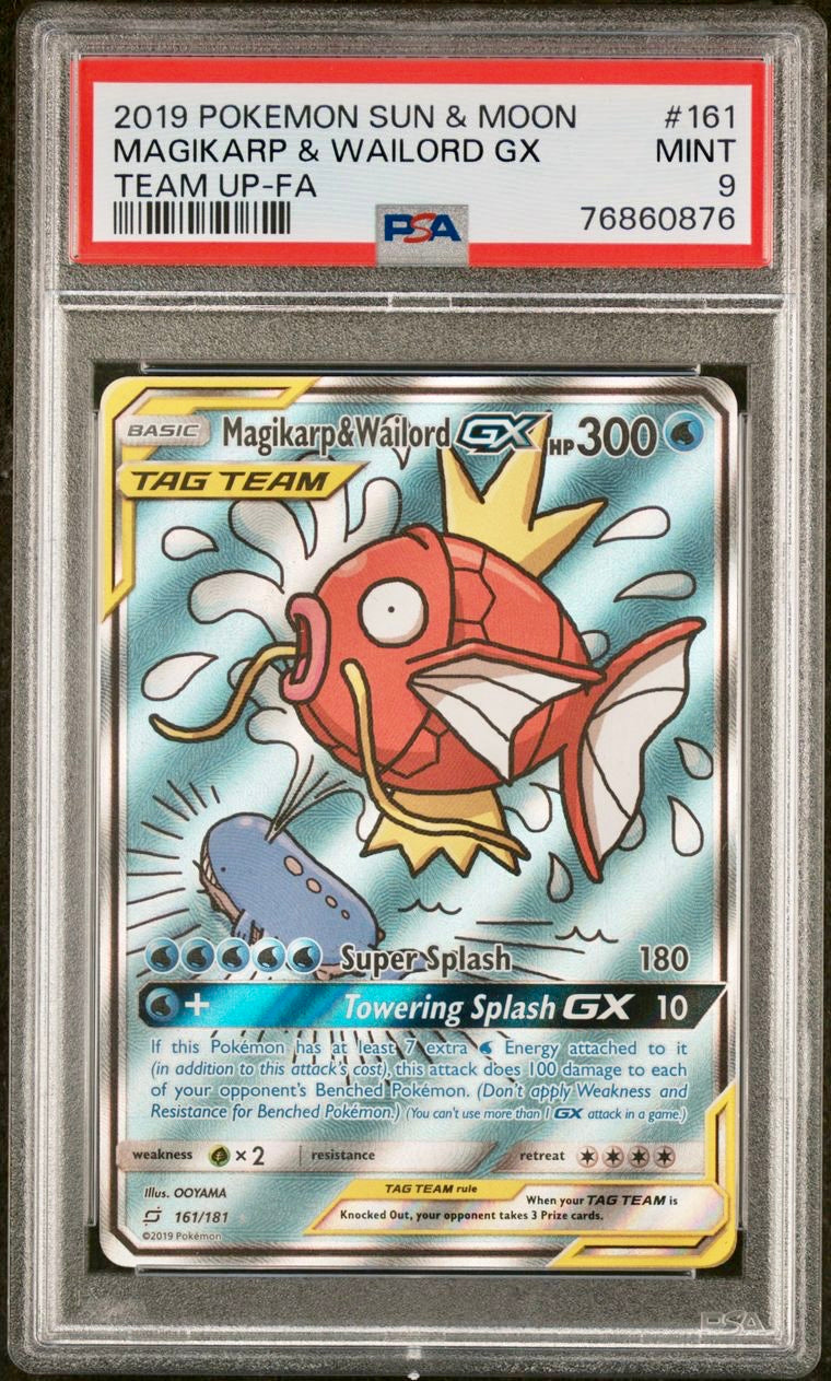 PSA 9 - Magikarp & Wailord GX 161/181 SM Team Up - Pokemon