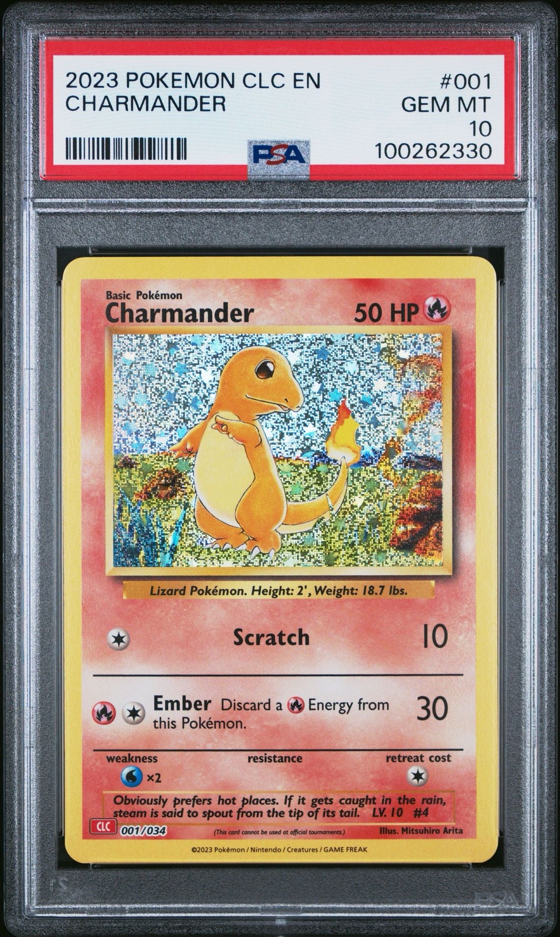 PSA 10 - Charmander Holo 001/034 CLC English Classic Collection - Pokemon