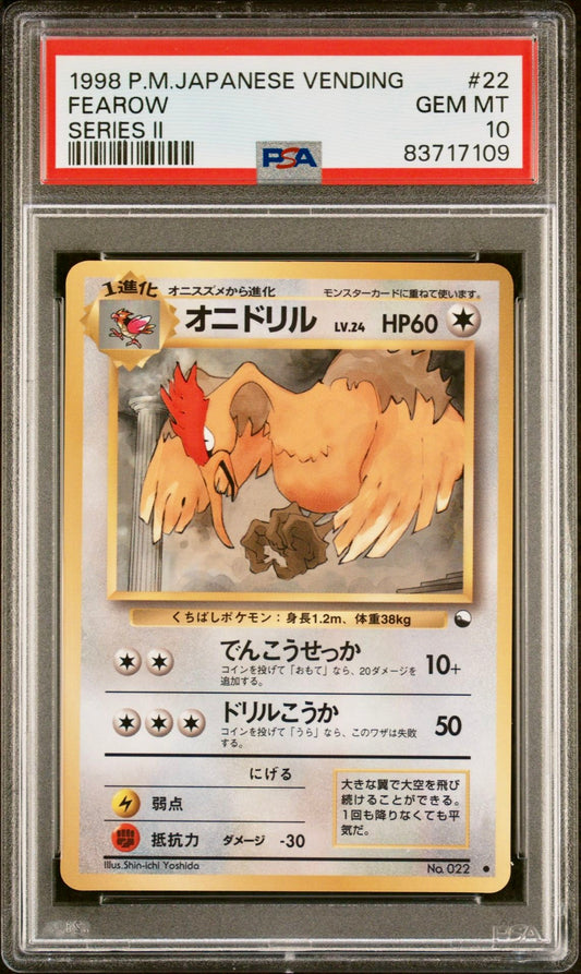 PSA 10 - Fearow #22 Japanese Vending Series 2 - Pokemon