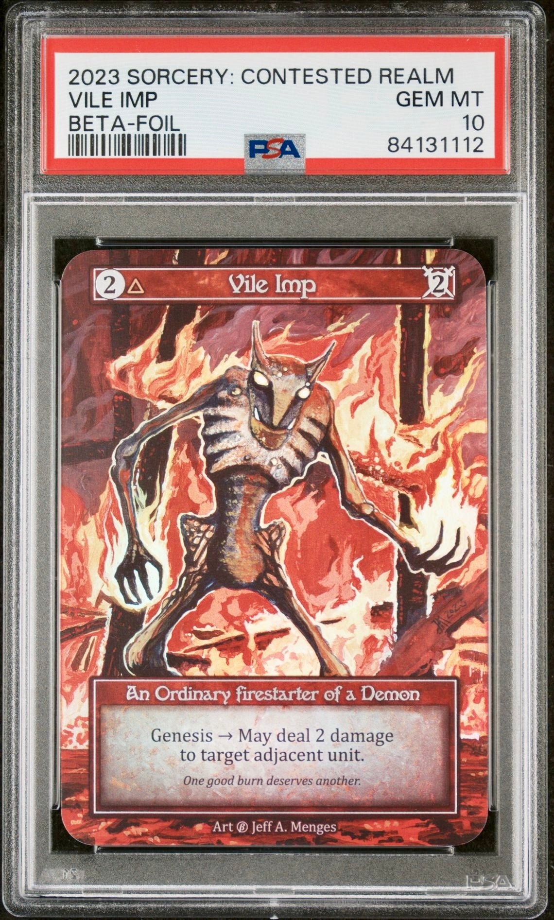 PSA 10 - Vile Imp (Ordinary Foil) Beta - Sorcery