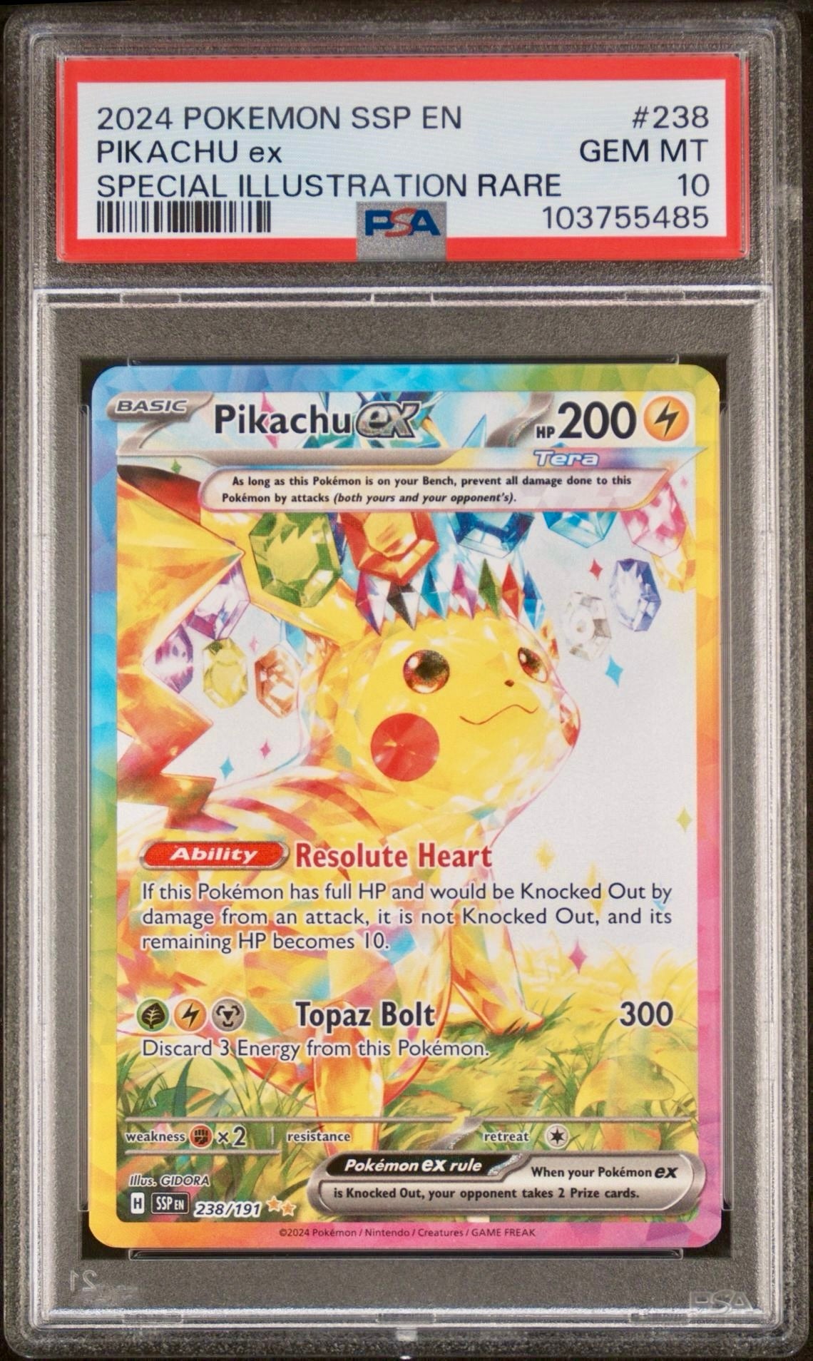 PSA 10 - Pikachu ex 238/191 SV Surging Sparks - Pokemon