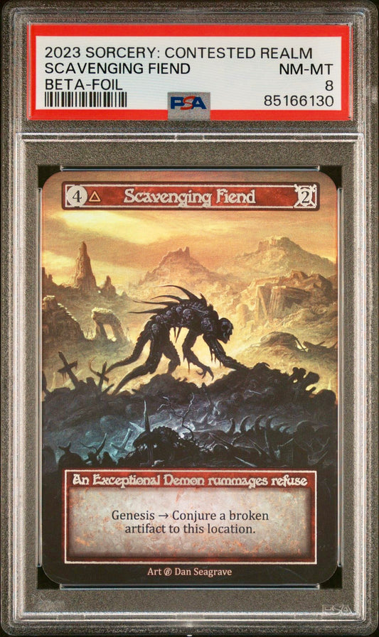 PSA 8 - Scavenging Fiend (Exceptional Foil) Beta - Sorcery