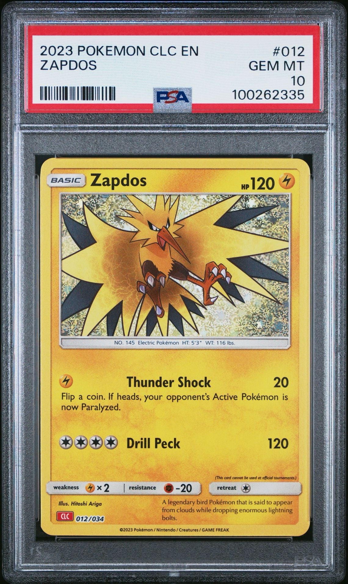 PSA 10 - Zapdos Holo 012/034 CLC English Classic Collection - Pokemon