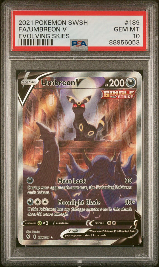 PSA 10 - Umbreon V Alt 189/203 SWSH Evolving Skies - Pokemon