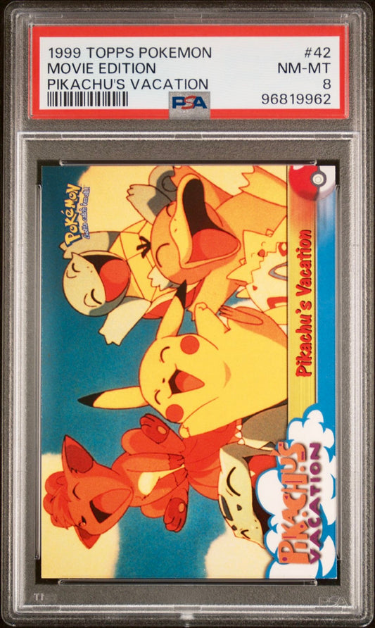 PSA 8 - Pikachu’s Vacation #42 1999 TOPPS Movie Edition - Pokemon