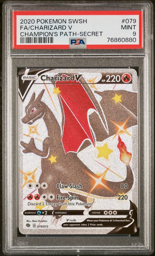 PSA 9 - Charizard V 079/073 SWSH Champions Path - Pokemon