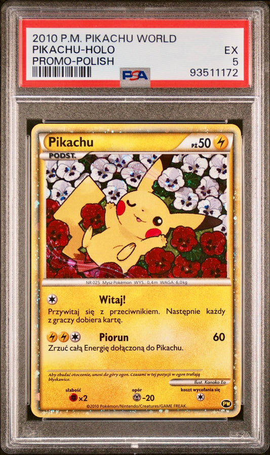 PSA 5 - Pikachu Polish Holo 2010 Pokemon World Promo - Pokemon