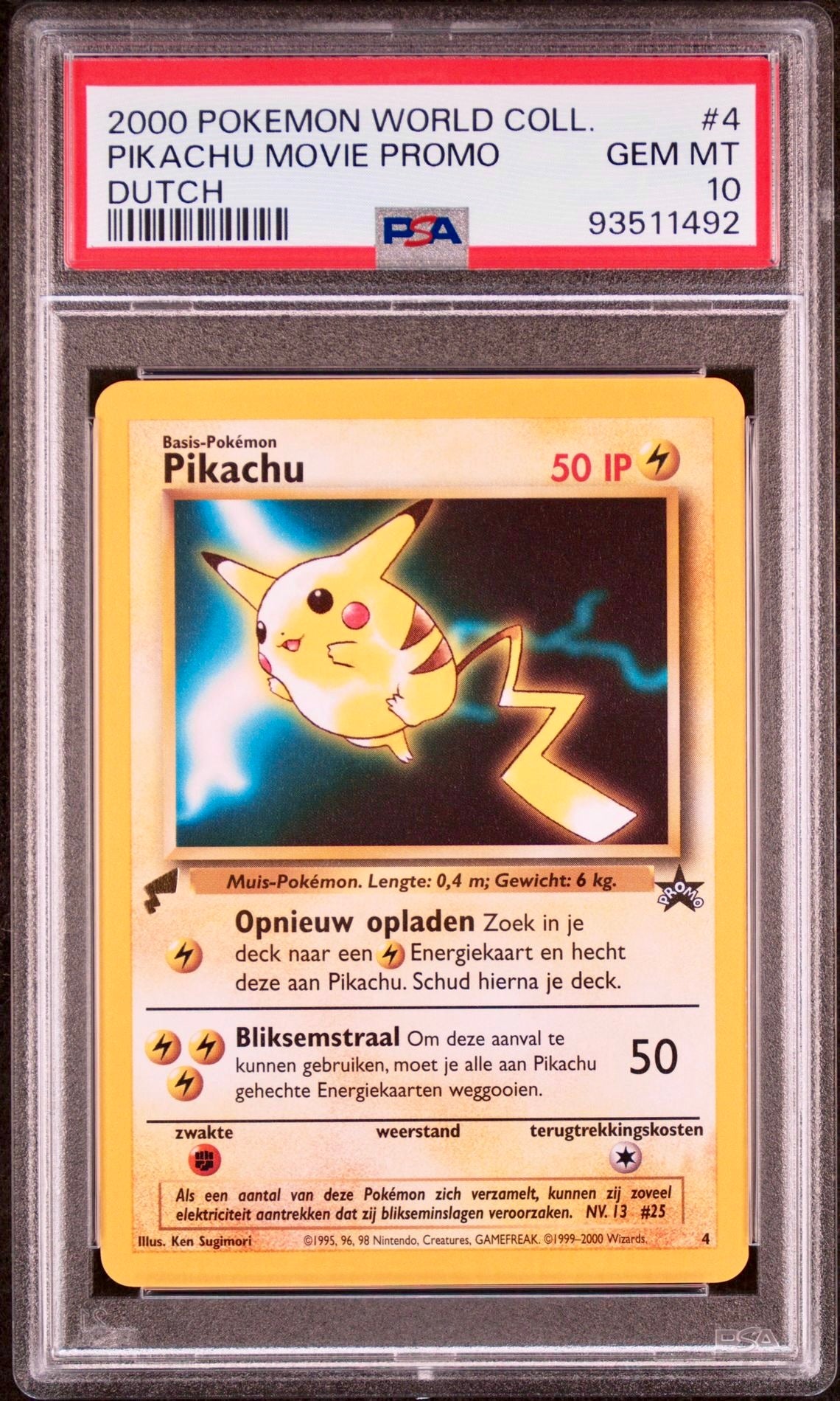 PSA 10 - Pikachu Movie Promo 4 Dutch 2000 World Collection - Pokemon