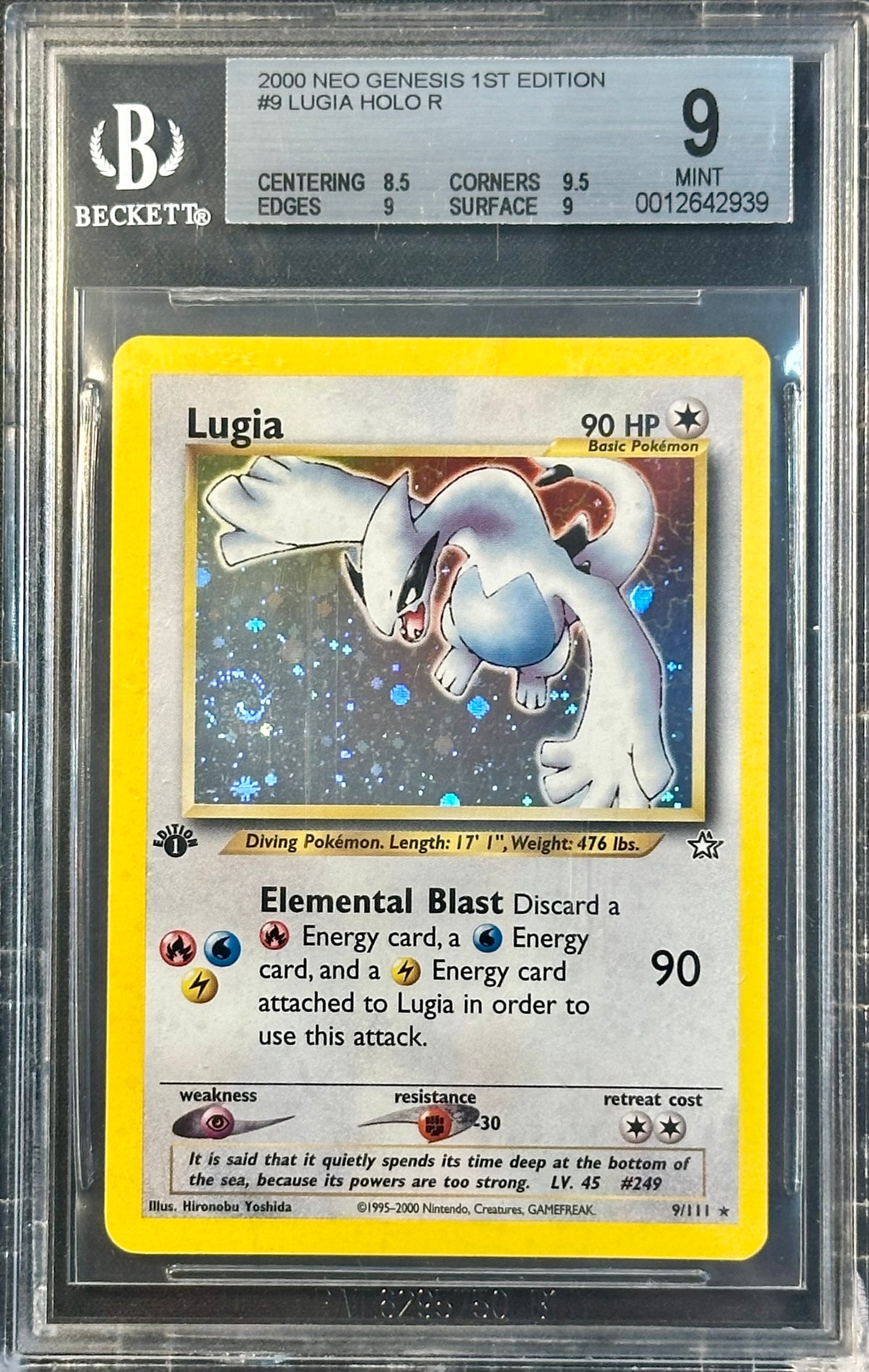 BGS 9 - Lugia 9/111 WOTC Neo Genesis 1st Edition - Pokemon