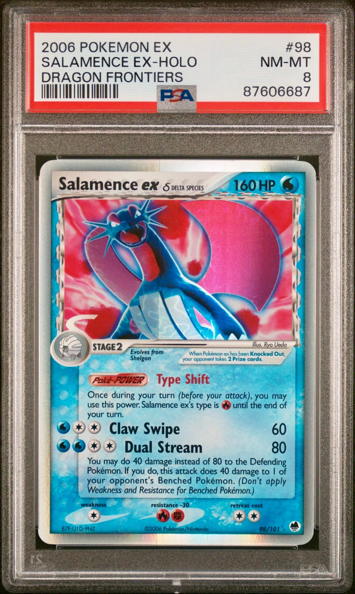 PSA 8 - Salamence ex 98/101 EX Dragon Frontiers - Pokemon