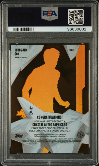 PSA 9 - Son 24/25 2022-23 Crystal White Ice Orange Auto #HS