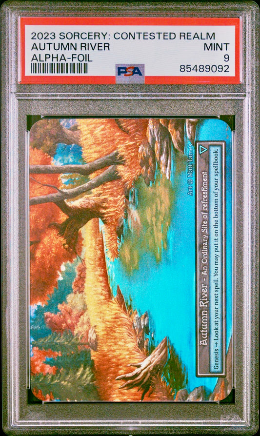 PSA 9 - Autumn River (Ordinary Foil) Alpha - Sorcery