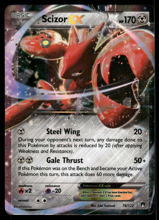 Scizor EX 76/122 XY BREAKPoint English Pokemon [DMG]