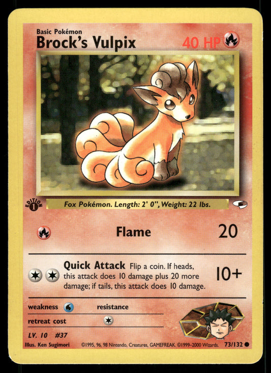 Brock's Vulpix 73/132 WOTC Gym Heroes 1st Edition Pokemon [NM]