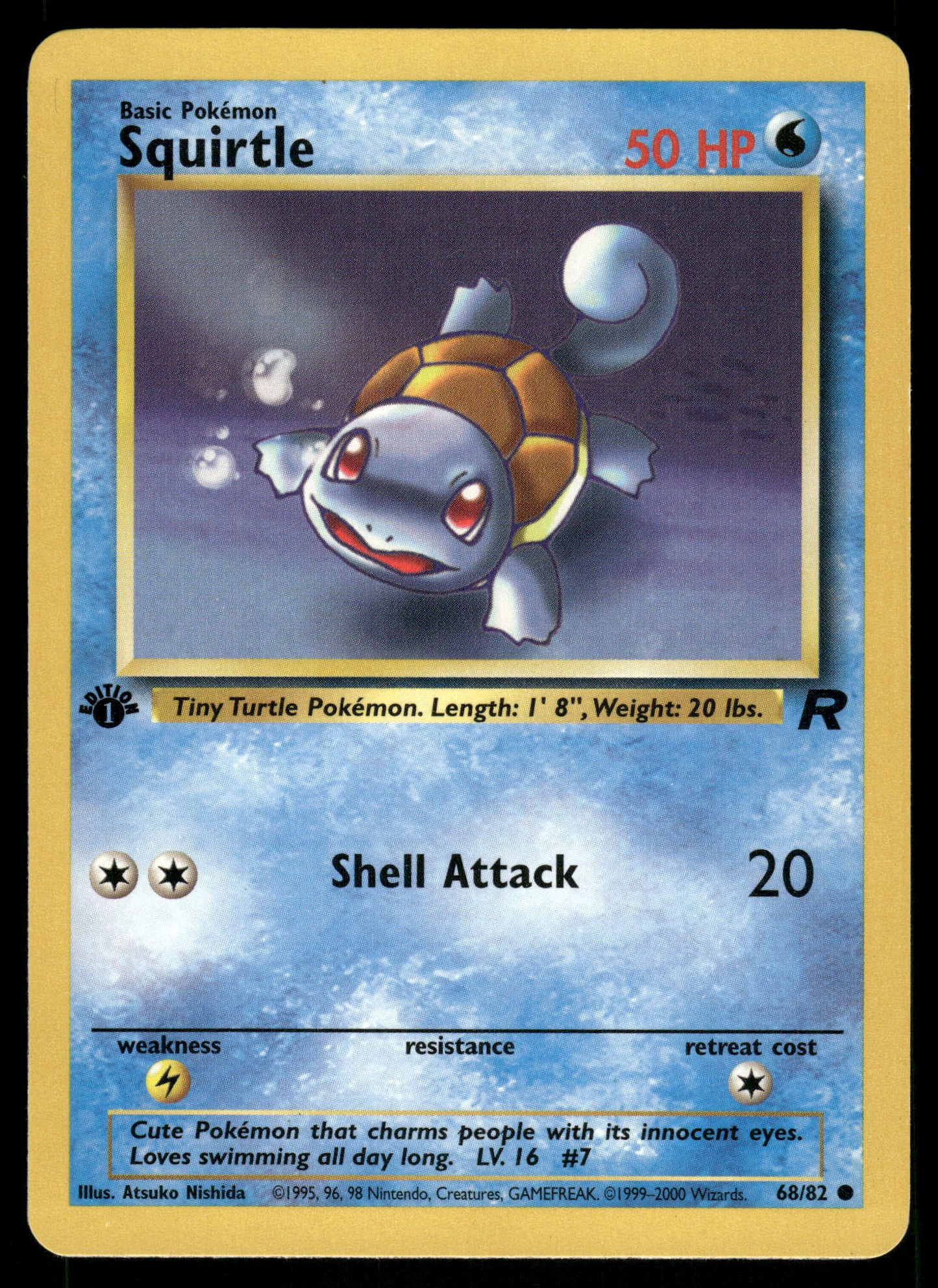 Squirtle 68/82 WOTC Team Rocket 1st Edition Pokemon [PL]