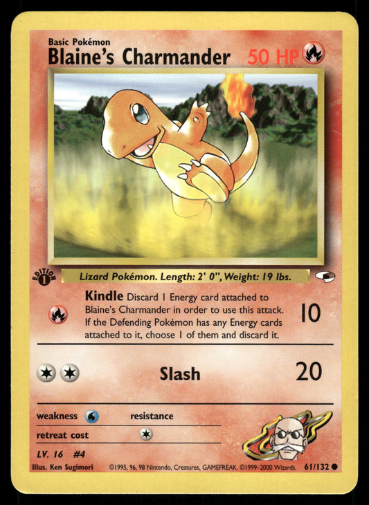 Blaine's Charmander 61/132 WOTC Gym Heroes 1st Edition Pokemon [PL]