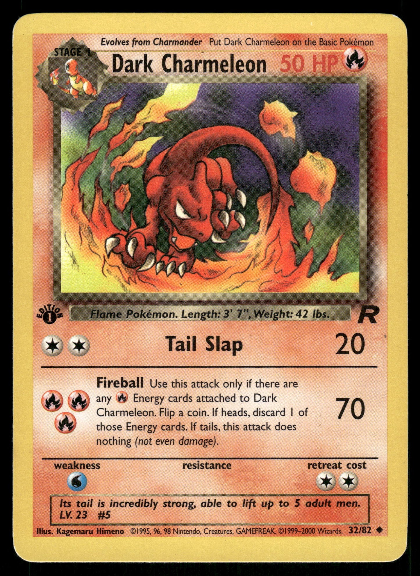 Dark Charmeleon 32/82 WOTC Team Rocket 1st Edition Pokemon [PL] (3)