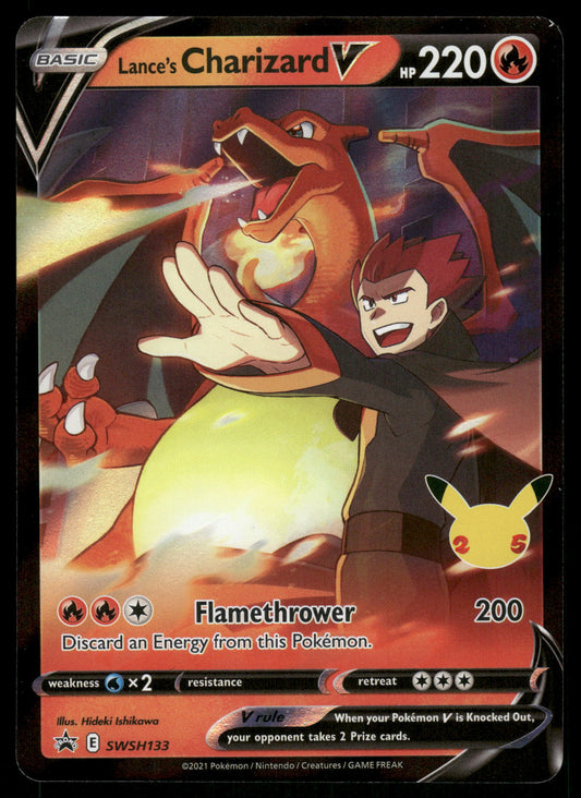 Lance's Charizard V SWSH133 Celebrations Black Star Promo Pokemon [NM]