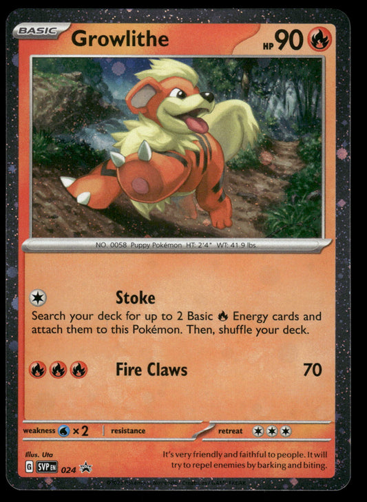 Growlithe Holo SVP024 Scarlett Violet Black Star Promo Pokemon [NM] (1)