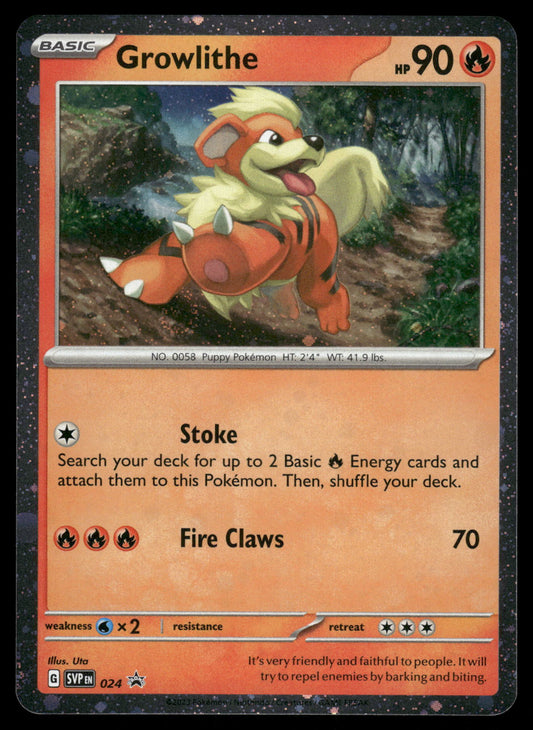 Growlithe Holo SVP024 Scarlett Violet Black Star Promo Pokemon [NM] (3)