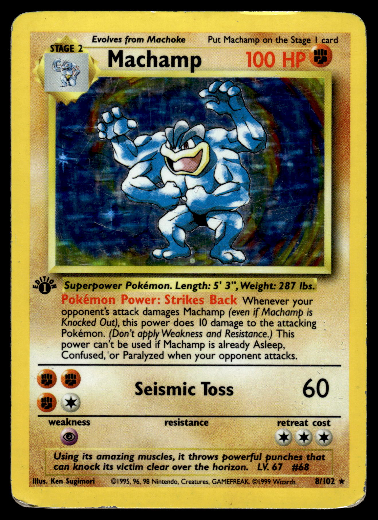 Machamp Holo 8/102 WOTC Base Set Pokemon [DMG]