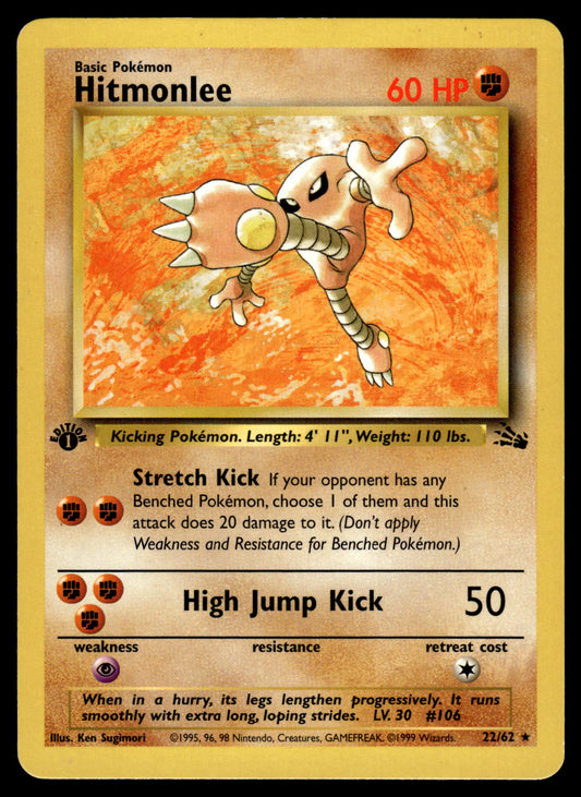 Hitmonlee 22/62 WOTC Fossil 1st Edition Pokemon [PL]