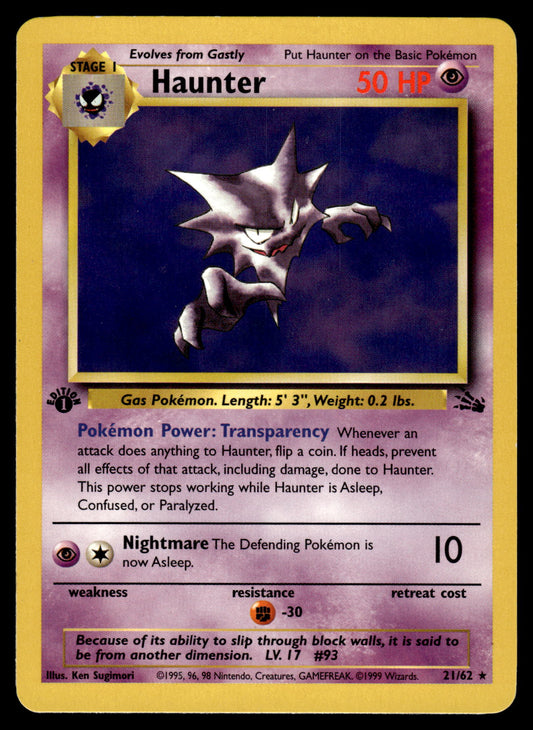 Haunter 21/62 WOTC Fossil 1st Edition Pokemon [PL]