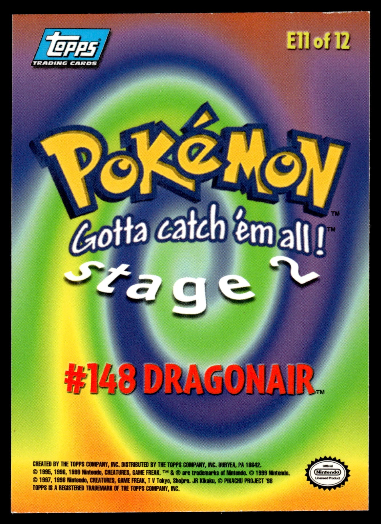 Dragonair #148 E11 of 12 TOPPS Pokemon [PL]