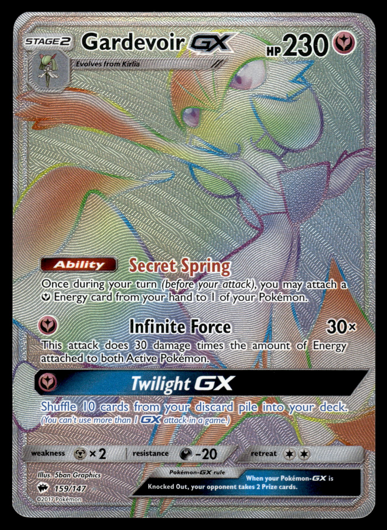 Gardevoir GX 159/147 SM Burning Shadows Pokemon [NM]