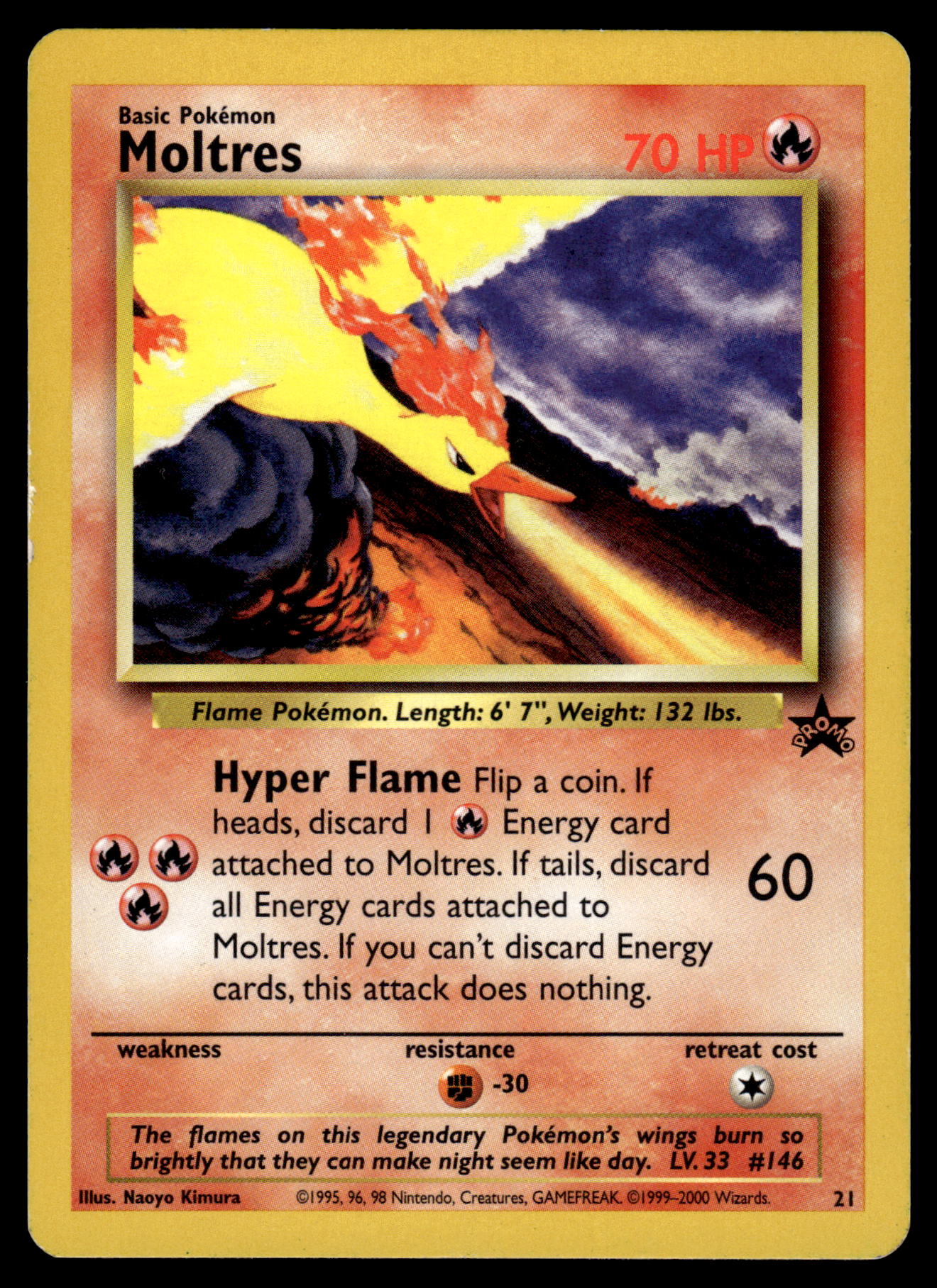 Moltres 21 WOTC Black Star Promo Pokemon [DMG]