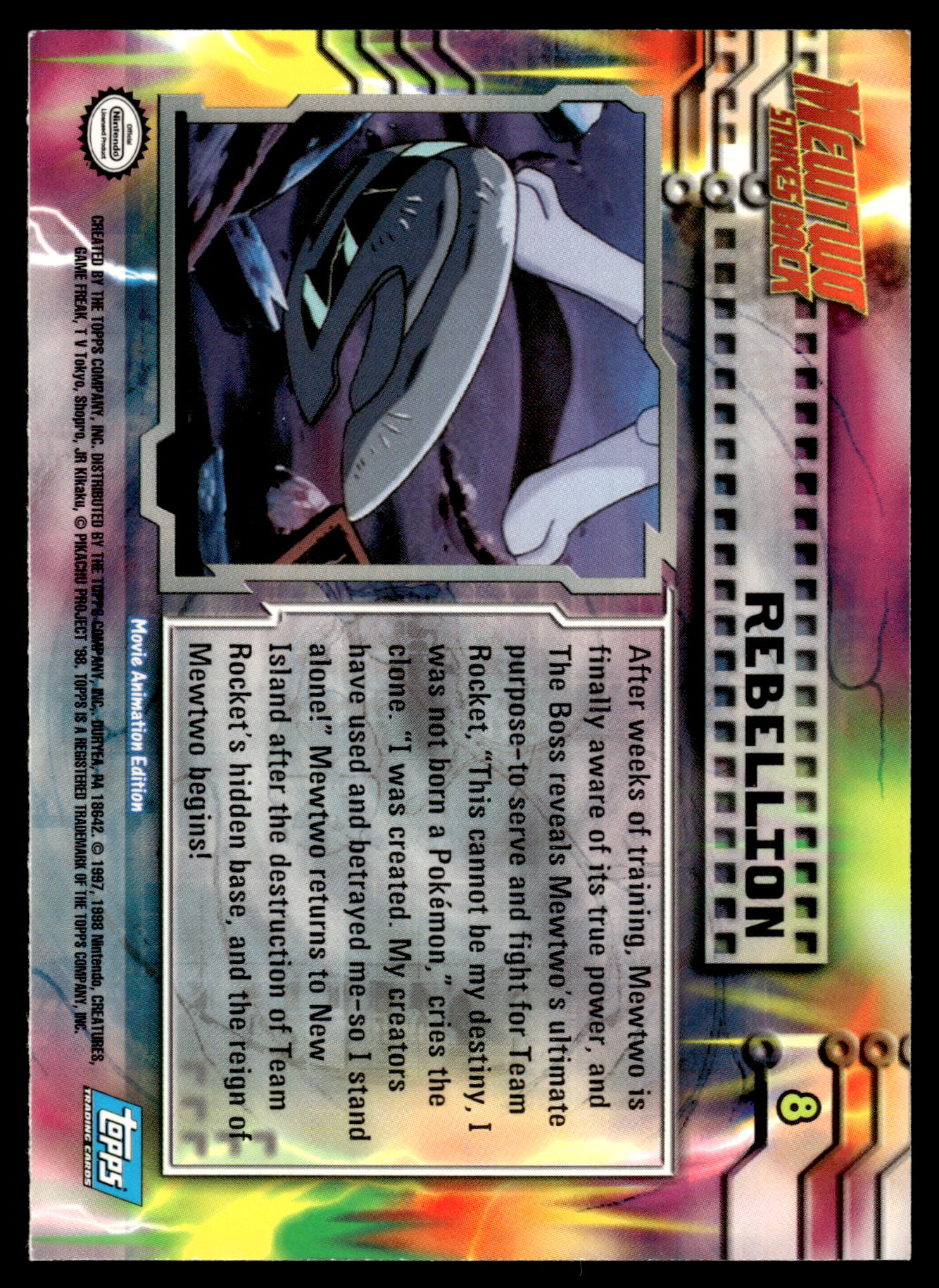 Rebellion #8 TOPPS Mewtwo Strikes Back Movie Pokemon [NM]