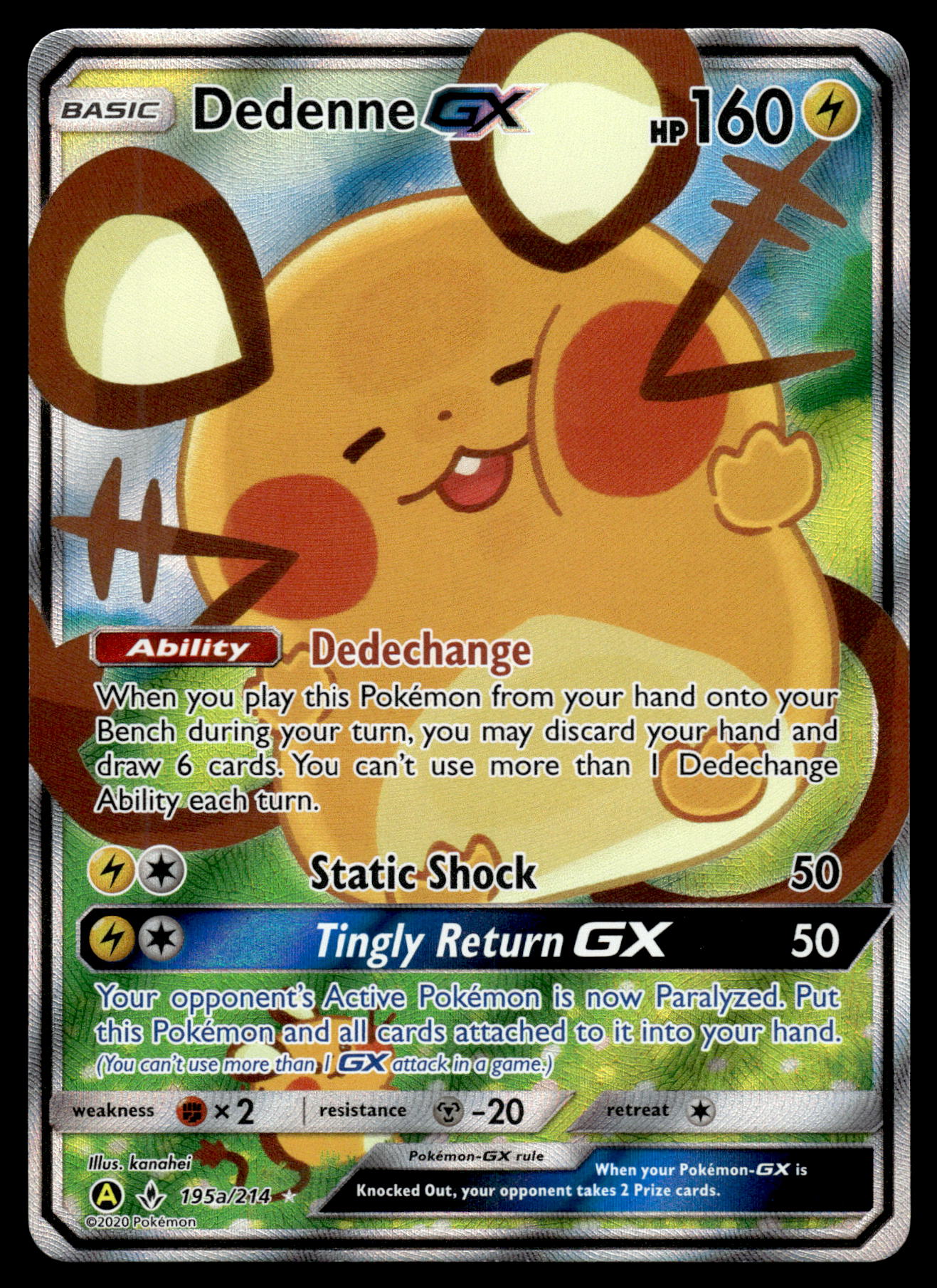 Dedenne GX 195a/214 SM Unbroken Bonds Altenate Art Pokemon [NM]