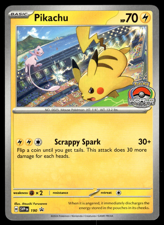 Pikachu SVP190 2024 World Championship Promo Pokemon [NM] (1)