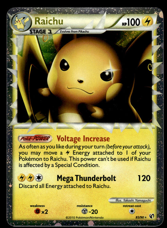 Raichu Prime 83/90 HeartGold SoulSilver Undaunted Pokemon [NM]