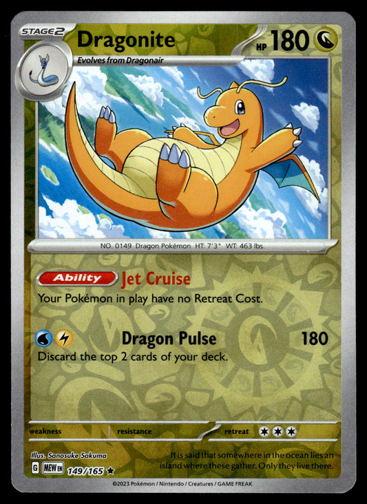 Dragonite Reverse 149/165 SV English 151 Pokemon [NM]