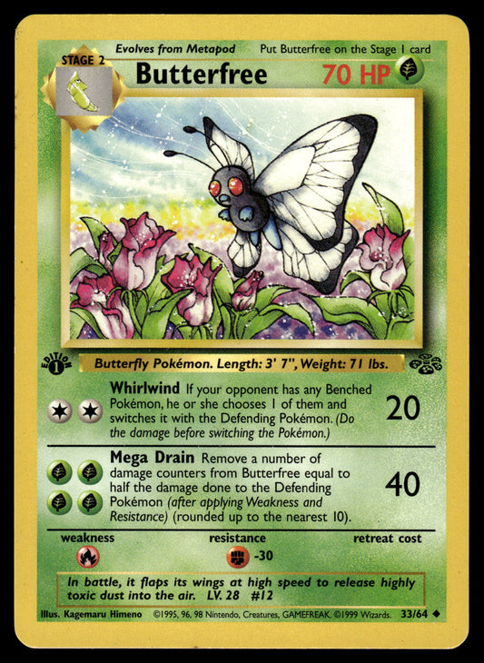 Butterfree 33/64 WOTC Jungle 1st Edition Pokemon [DMG]