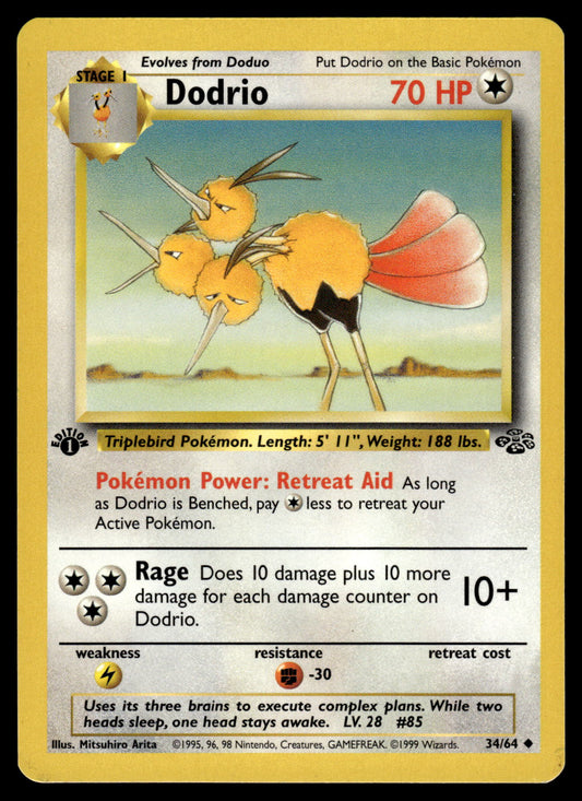 Dodrio 34/64 WOTC Jungle 1st Edition Pokemon [DMG]